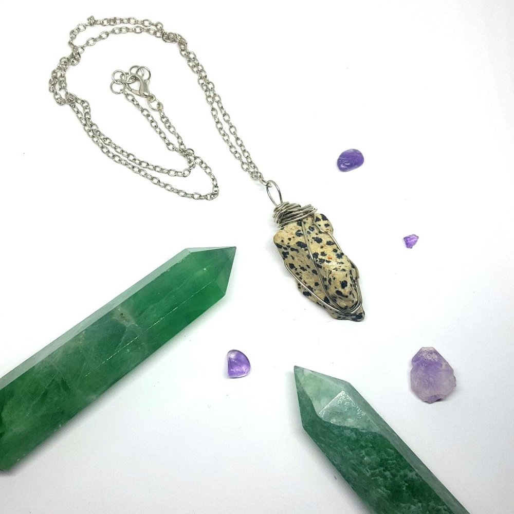 Dalmation Jasper Crystal Healing Necklace